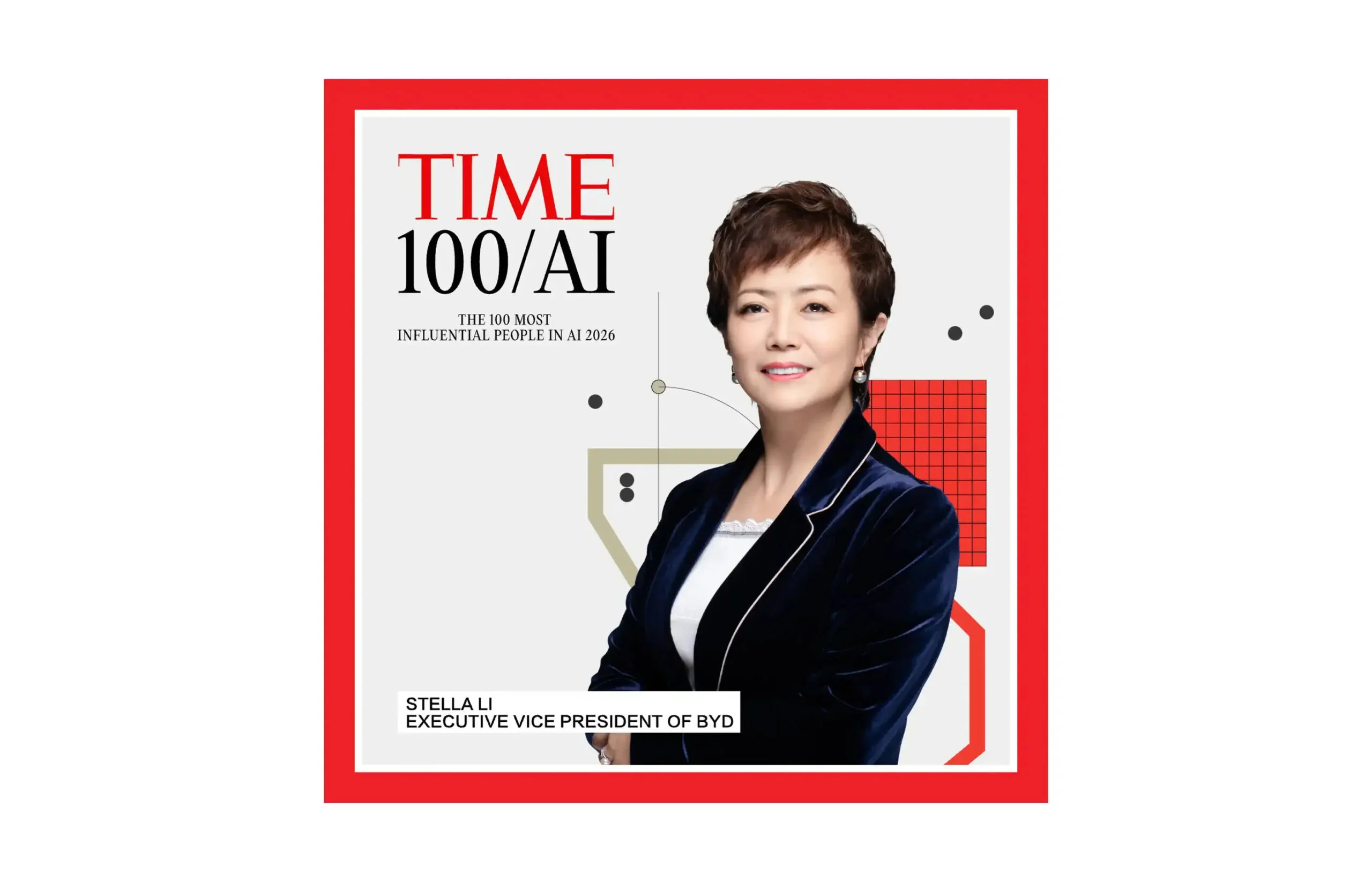 Retrato de Stella Li na imagem TIME100 AI 2026