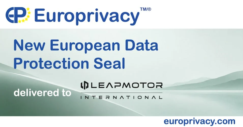 A Leapmotor International B.V. é uma das primeiras empresas do setor automóvel a obter a certificação Europrivacy™/®, o Selo Europeu de Proteção de Dados